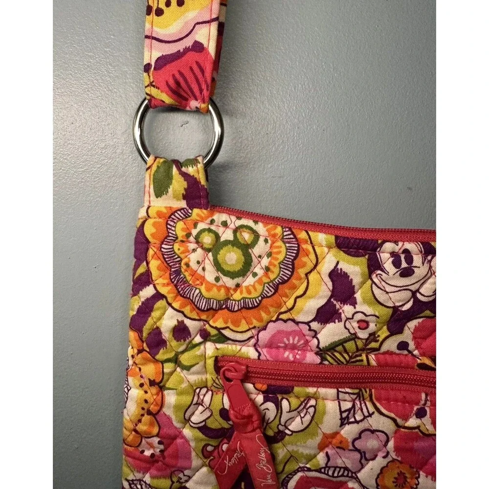 Disney Vera Bradley Mickey's Paisley Celebration Triple Zip Hipster Crossbody